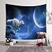 Produktbild Qmber Tropischer Wandteppich Palm Natürliche Landschaft zu Hause Wandtuch Wandbehang Tischdecke Strandtuch Schöne Sternenhimmel Mondschatten Wolf Mond,O