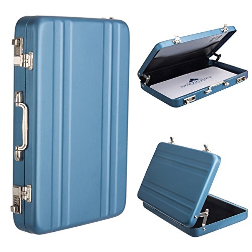Preisvergleich Produktbild Woodmin Luftfahrt-Aluminium Mini-Koffer Geschäft / Kreditkarte / Namenskartenhalter Box, Blau