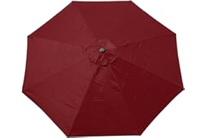 HanOBC Toile de rechange pour parasol d'extérieur à 8 baleines pour jardin, terrasse, cour, plage, piscine, marché (auvent uniquement)