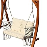 gartenbank ohne armlehne 100 cm Dickes Sitzkissen 10cm dick, 100x60cm / 2 Rückenkisssen 55x55x12cm