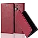 Produktbild HTC ONE M8 (2.Gen.) Hülle in ROT von Cadorabo - Handyhülle mit unsichtbarem Magnetverschluss Standfunktion und Kartenfach Case Cover Schutzhülle Etui Tasche Book Klapp Style in APFEL ROT