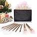 Produktbild Salking Premium Make-up Pinsel 15 Stück mit Soft-PU-Ledertasche, professionelle Pinselset Kosmetik, abgewinkelte Blush Brush, Lidschatten Augenbrauenpuder Stiftung Concealer Pinsel,Holzhülle,Rose Gold
