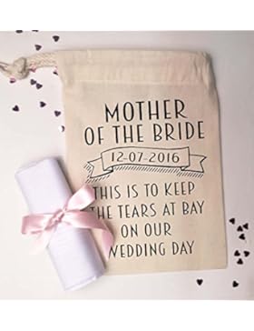 Mutter der Braut kleinen Geschenkverpackung und Baumwolle Taschentuch, um die Tränen Bay On Our Wedding Day