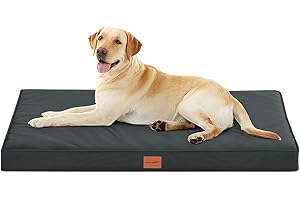 WAVVE Cama Perro Extra Grande Ortopédica 112x81x7.6 cm, Colchon Perro Impermeable Lavable, Sofá Perro Ortopedica Desmontable, Colchoneta Perro con Espuma De Caja De Huevos, Gris