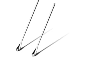 NQEUEPN 2pcs Reptile Spoon, Reptile Powder Fruit Mixing Stirring Food Feeding Spoon Stainless Steel Spoon Long Handle Reptile Feeding Spoon Fit Crested Gecko Gargoyle Bearded Dragon