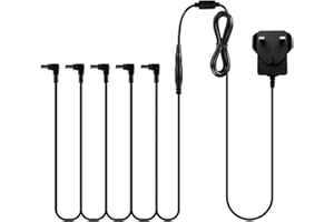ANKS 9V 1.5A Power Supply, Guitar Effects Pedal Adapter Power Supply Cord with Cable 5 Way Daisy Chain Cord, Center Negative, Extended Length Cable