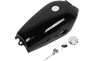 BEDIFFER Réservoir de carburant de moto ,réservoir de gaz universel de moto de fer noir brillant résistant aux chocs pour le remplacement d'entretien pour CG125 , réservoir