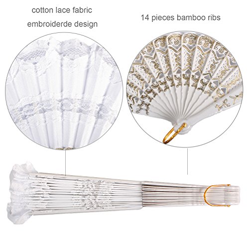 KAKOO Spanischer Fächer Flamenco Tanzfächer Faltbar Spitze Handfächer Taschenfächer Dekofächer mit Box Für Kostüm Tanzabend Geschenk Maske - 6