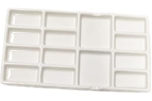 Gemerglity Palette de Peinture d'artiste en céramique à 14 puits - 20,3 cm - Plateau de mélange en céramique pour Peintres