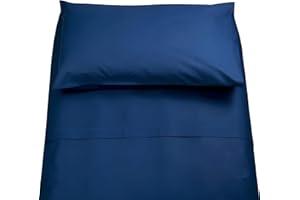 Lingerie Shop Lenzuola Set Completo Cotone 1 Piazza e Mezza Tinta Unita Vari Colori Sotto Sopra + Federa (Blu Scuro, 1 Piazza e Mezzo)