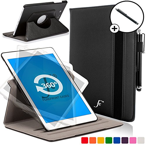 Forefront Cases® Neue Leder Drehbar Hülle Tasche Case Cover für Samsung Galaxy Tab E 9.6 T560 (Juli 2015) - PU Ledertasche lederhülle 360° Drehbarer Stand mit Rundum-Geräteschutz - inkl. Eingabestift