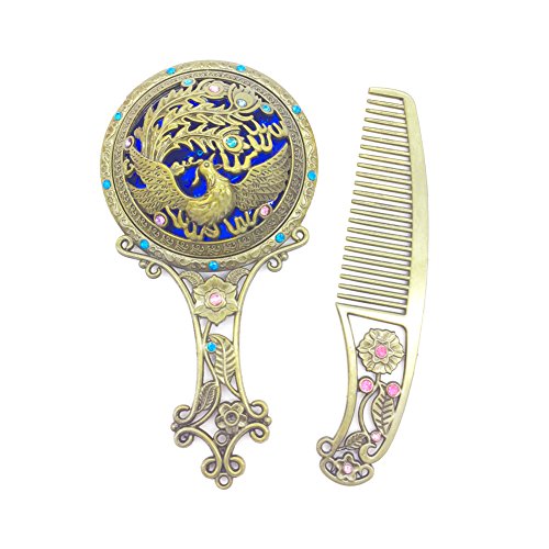 Beauty360 Spiegel mit Griff und Kamm Passagiere in einer Hand Taschenspiegel Exquisite