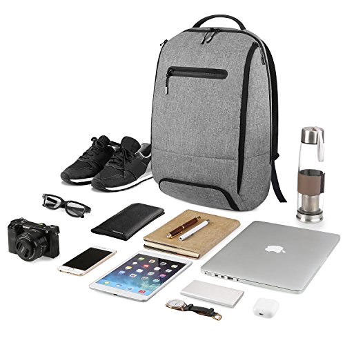 REYLEO Laptop Rucksack Leichtgewichtiger 15.6 Zoll Wasserdichte Laptoptasche Für Alltag Stadt Business Grau - 7