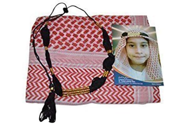 Ökenklänning barn barn pojkar Shemagh halsduk och Igal set paket set röd och vit arabisk Eid gåva (röd), Röd, en storlek