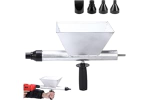 Gohytal Pistola per malta elettrica, pistola per fughe per malta, portatile, in acciaio inox, con 4 ugelli senza trapano elettrico, per fughe di malta, pavimenti in pietra (metallo)