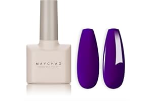 MAYCHAO 15ML Halloween Gel Nail Polish 1Pc Neon Purple Nail Polish Soak Off UV LED Nail Gel Polish Nail Art Starter Manicure Salon DIY at Home, 0.5 OZ