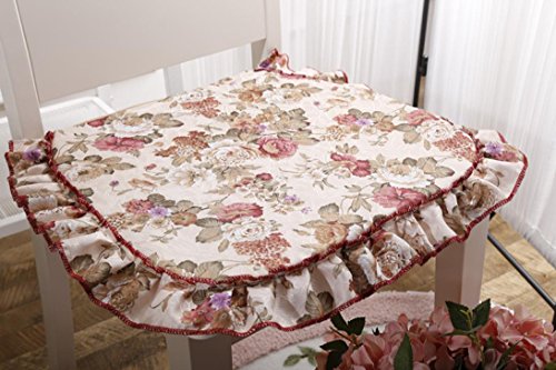 BZLine® Weiche Home Office Baumwolle pastorale Blumen Sitz Stuhlkissen Sitzkissen, 40 x 40 cm (Rot) - 4