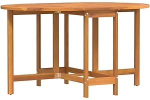 vidaXL Mesa de jardín Mariposa Plegable de 110 cm en Acacia sólida, diseño Minimalista para 4 Personas. Es Plegable y compacta, Resistente a la Intemperie, balcón, Patio o terraza.