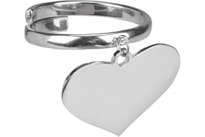 Colours & Beauty Anello Donna Pendente Con Ciondoli| Anelli Donna Regolabili Con Ciondolo In Acciaio | Anello personalizzabile