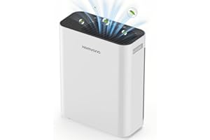 Homvana Luftreiniger Allergiker, H13 HEPA Filter Gegen 99,97% von Staub Schimmel Pollen, bis zu 240m³/h luftreiniger Raucherzimmer Staub Gerüche, Luftqualität Anzeigelampe, Automodus, SilentAir Tech