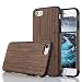 Produktbild LCHULLE Kompatibel mit iPhone 5/5S/SE Hülle, Premium Handmade [Echtes Holz Rücken Flexibel] TPU Silikon Ultra Slim Back Schutzhülle-Schwarz Rose Holz Farbe