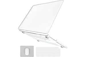 BlueSwan Coque pour MacBook Pro 14 Pouces 2021 M1 A2442 2023 M2 A2779 M3 A2918 A2992 Pro Max, Etui Rigide Housse de Protection & Tapis de Souris Portable & Protection Clavier - Transparent Cristallin