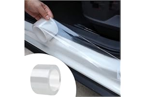 Adunsiaoto Car Door Sill Protector Strips, Carbon Fiber Car Door Bumper Protection Strips, Carbon Fibre Vinyl Wrap Tape Car Door Sill Protector Sticker, for Universal SUV(Transparent/5cmx5m)