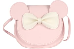 sanvpwsan Little Shoulder Bag Mouse Ear Bow Crossbody Purse Mini PU Handbag Bag for Kids Girls(Pink)