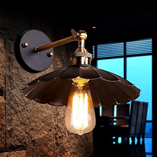 LIVY Industrielle Vintage schmiedeeisernen Wandleuchten in Lotus Leaf Cafe alte Farbe Topf Schlafzimmer warm Nachttischlampe gef¨¹hrt