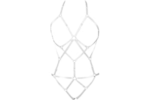 BBOHSS Femmes Corps Harnais Soutien-gorge Punk sous-vêtements jarretière complète taille réglable gothique carnaval vêtements accessoires