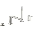 GROHE Lineare New 4-Hole Single-Lever Bath Combination Supersteel 19577DC1