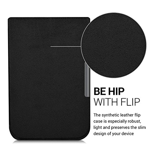 kwmobile Hülle für Pocketbook Touch HD – Flipcover Case eReader Schutzhülle – Bookstyle Klapphülle Schwarz - 2