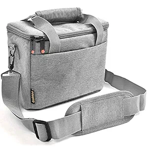 FOSOTO Padded Camera Case Shockproof Shoulder Bag with Extra Rain Cover Compatible for Nikon, Canon, Sony, Panasonic, Olympus Insert Camera Case for DSLR SLR Camera Lens