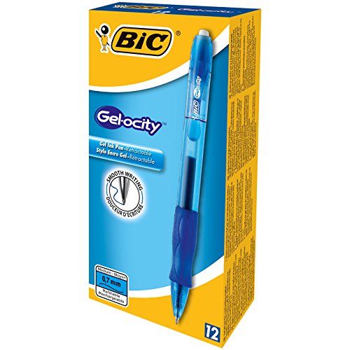 BIC Druck-Gelroller Gel-ocity Gel, 0,7 mm, nachfüllbar, Schachtel à 12 Stück, blau