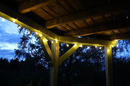 LED Lichterkette Bunt oder Warmweiß Partylichterkette LEDs stabile Kugeln IP44, Farbe:Warmweiß;Länge:12 m - 8
