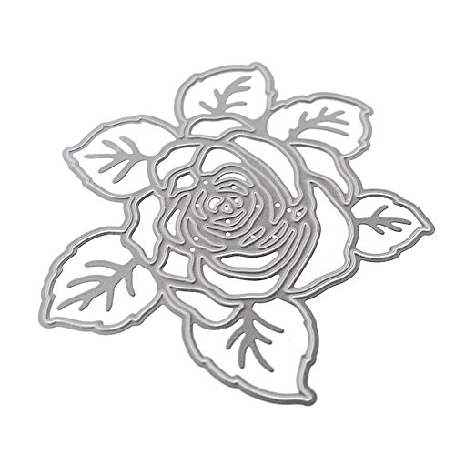 Amazingdeal365 Rose Metall Form Schablonen Schneiden DIY Dekor Sammelalbum Karten Buchzeichen Lesezeichen als Geschenk für Freunde Geburtstag Kinder,Kindergarten Hobby Schule Handarbeit Unterricht usw. Ein tolles Geschenk!