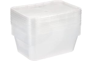 Hotpack Disposable Twin Pack Food Storage Microwavable Container 750ml with Lid, 10 Pieces