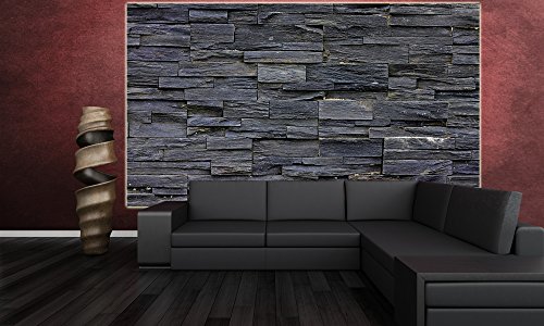 GREAT ART Schwarze Steinwand Wanddekoration – Wandbild Steinmauer Motiv XXL Poster (140 x 100 cm) - 5