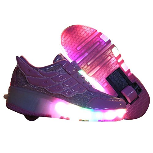 Unisex Schuhe mit Roller Skate ein Rad Schuhe Skateboard Boys Mädchen Erwachsene Led Lights Sports Sneaker - 3
