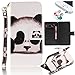 Produktbild Sony Xperia Z2 Hülle,Sony Xperia Z2 Handyhülle,Sony Xperia Z2 Lederhülle,Pershoo Handyhülle Sony Xperia Z2 Ledercase Tasche Hüllen Brieftasche Cute Schwarz Weiß Panda Bunte Gemalt Malerei Muster PU Lederhülle Schutzhülle Handyhülle Taschen Schalen Handy Tasche im Bookstyle Lanyard/Strap Flip Wallet Ständer Etui Karten Slot Lederhülle für Sony Xperia Z2 + 2 x Frei Bling Funkeln Diamant Kristall Anti Staub Schutz Stöpsel-Schwarz Weiß Panda