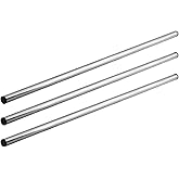 (3 Adet) Al&uuml;minyum Silindir Yuvarlak Metal Oklava 49 cm Mutfak B&ouml;rek Hamur Un Yufka A&ccedil;ma Krom Renk