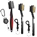 Price comparison product image Mandrake 3 Pieces Golf Club Brushes Groove Cleaners, SENHAI Metal and PP Bristles Spike Cleaning Tool, with Retractable Zip-line Aluminum Carabiner, Easily Attach to Golf Bag