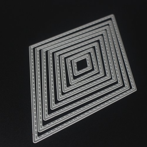 Amazingdeal365 8 PCS Karo Zeichen Metall Form Schablonen Schneiden DIY Dekor Sammelalbum Karten Buchzeichen Lesezeichen als Geschenk für Freunde Geburtstag Kinder,Kindergarten Hobby Schule Handarbeit Unterricht usw. Ein tolles Geschenk! - 8