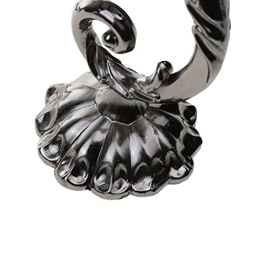 MagiDeal Vintage Blumen Design , Retro Raffhalter Raffbügel für Vorhänge Gardine Wohnzimmer Deko – Schwarz - 6