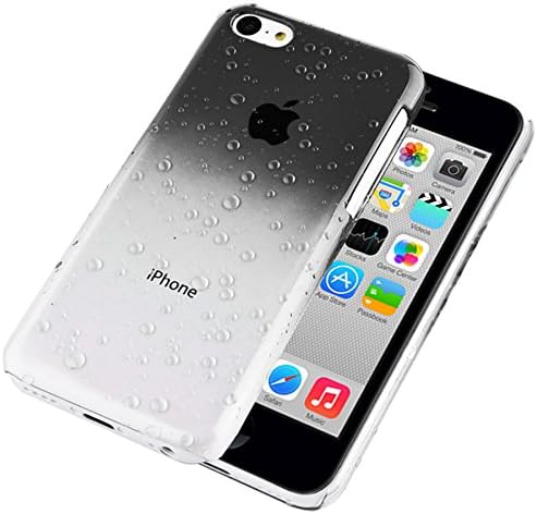 VenCase Hard Case Cover RainDrop for Apple iPhone 8 8S Phones + Screen Protector (Black)
