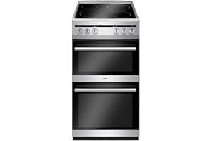 Amica AFC5100SI 50cm Electric Double Cavity Cooker With Ceramic Hob - Silver