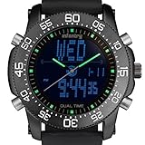 Infantry Herren Analog-Digital Uhr Chronograph Outdoor Schwarz Rubber Armband