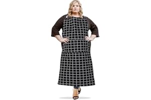 FanChose Plus Size Aprons for Women with Pockets, Men Cotton Kitchen Apron, Canvas Cooking Apron for Barber, Baking, Cooking, Painting, Garden Gardening, Cleaning, BBQ