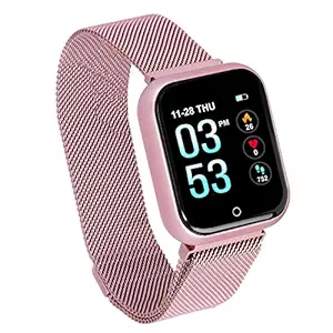 CAVIOT Rose Gold Bluetooth Smart Fitness Tracker Waterproof Band Watch (with Extra Strap) for Women - CA1313