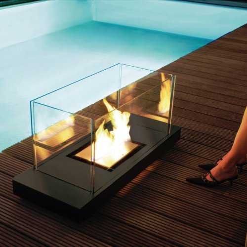 Uni Flame schwarz 1,7 L Feuerstelle Ethanolkamin in Stahl schwarz – 544 d - 2